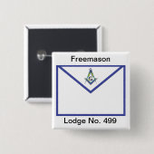Master Masons Apron Vierkante Button 5,1 Cm (Voorkant /achterkant)