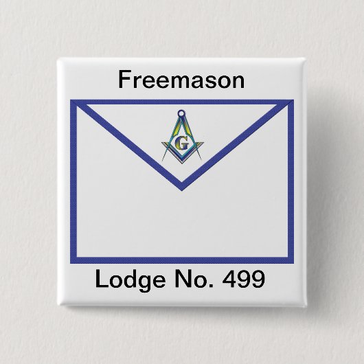 Master Masons Apron Vierkante Button 5,1 Cm (Voorkant)