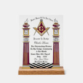 Master Masons of the year Award Acryl Bord (Voorkant)