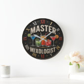 Master Mixologist Bartender Gift Retro Home Bar Grote Klok (Huis)