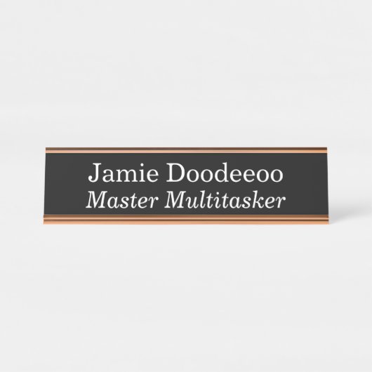 Master Multitasker - Zwart Bureau Naambordje (Voorkant)
