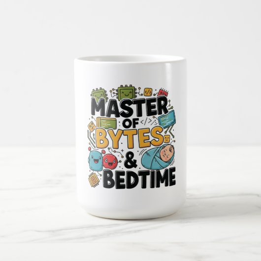 Master of Bytes en SlaapTijd Papa T-Shirt Koffiemok (Center)
