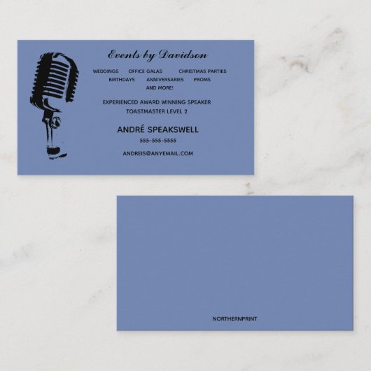 Master of Ceremonies Visitekaartje (Voorkant / Achterkant)