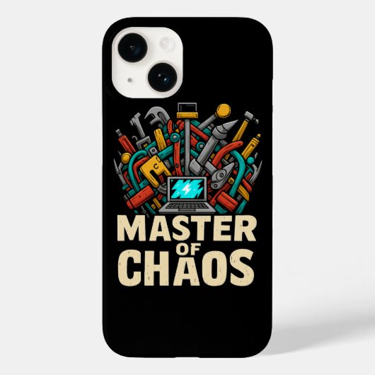 Master of Chaos – Bold Tool Art iPhone 14 Case (Achterkant)
