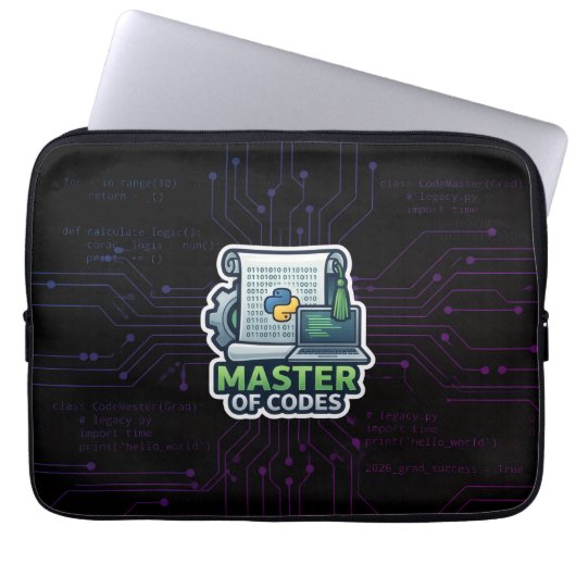 Master of Codes Developer Laptophoes - Python Laptop Sleeve (Voorkant)