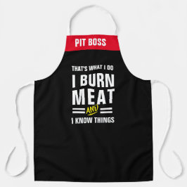 Master Of Disaster Apron - I Burn Meat Know Things Schort