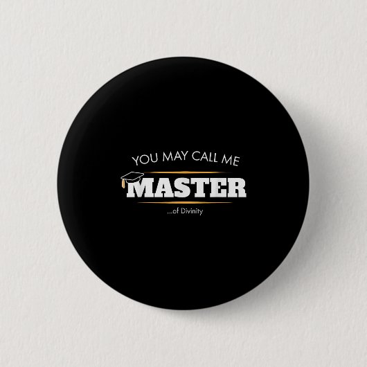 Master of Divinity Shirt Funny Afstuderen Gift 202 Ronde Button 5,7 Cm (Voorkant)