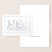 Master of Education graad zilveren felicitaties Folie Kaarten (Display)