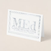 Master of Education graad zilveren felicitaties Folie Kaarten (Voorkant)