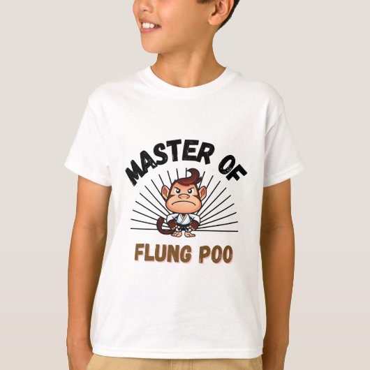 Master of Flung Poo Funny Martial Arts Pun T-shirt (Voorkant)