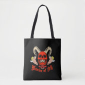 Master of Hell Gothic Skull and Cherubs Design Tote Bag (Voorkant)