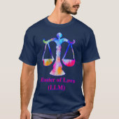 Master of Laws LLM Law Degree Lawyers Scales Of T-shirt (Voorkant)
