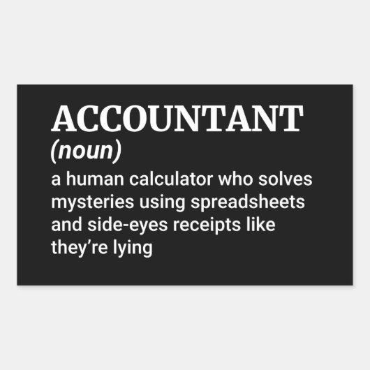 Master Of Numbers - Definitie Van De Accountant Rechthoekige Sticker (Voorkant)