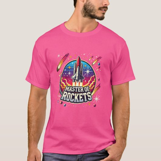 Master Of Rockets - Grappige Luchtvaart- en Ruimte T-shirt (Voorkant)