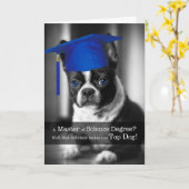 Master of Science Afstuderen Boston Terrier Dog Kaart (Gele Bloem)