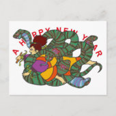 Master of Snake Newyears card Briefkaart (Voorkant)