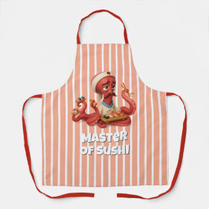 Master Of Sushi - Grappige Cartoon Octopus Chef Schort