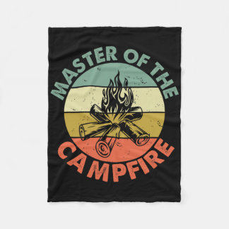 Master Of The Campfire Dad Camping Shirt Camping D Fleece Deken