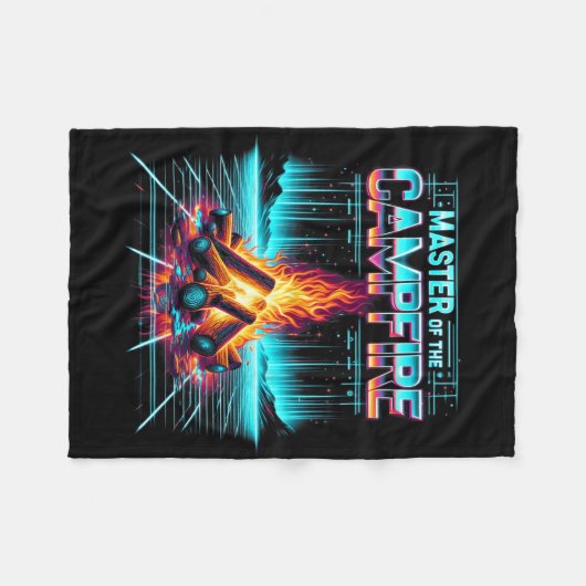 Master Of The Campfire Dad Men Camping Enthusiast  Fleece Deken (Voorkant (Horizontaal))