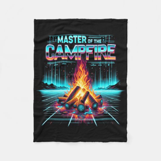 Master Of The Campfire Dad Men Camping Enthusiast Fleece Deken (Voorkant)