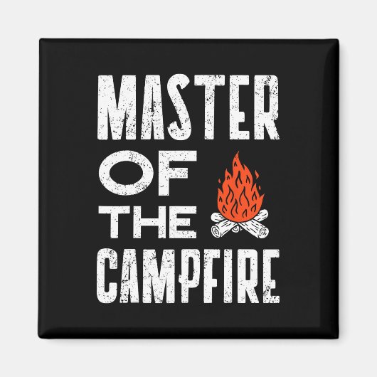 Master Of The Campfire Kampeerder Vader Camping T- Magneet (Voorkant)