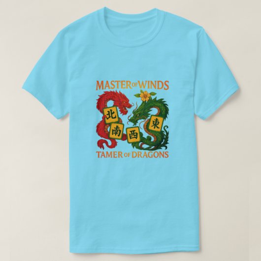 Master of Winds-Tamer of Dragons Mah Jongg T-Shirt (Design voorkant)