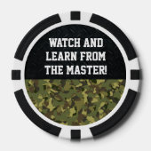 Master Poker Speler Camo Zwart Cool Grappig Poker Chips (Voorkant)