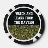 Master Poker Speler Camo Zwart Cool Grappig Poker Chips (Achterkant)