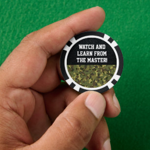 Master Poker Speler Camo Zwart Cool Grappig Poker Chips