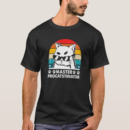 Master Procatstinator Cat Humor Kitten Lazy T-shirt (Voorkant)
