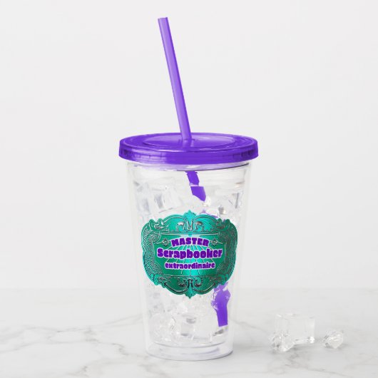 "Master Scrapbooker Extraordinaire" Acryl Drinkbeker (Voorkant ijs)