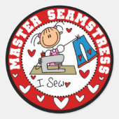 Master Seamstress Ronde Sticker (Voorkant)
