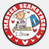 Master Seamstress Ronde Sticker (Voorkant)