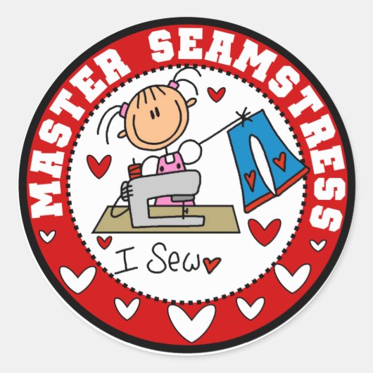 Master Seamstress Ronde Sticker (Voorkant)