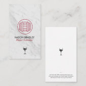 Master Sommelier Wijnvat Marmer Visitekaartje (Voorkant / Achterkant)