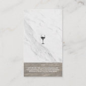 Master Sommelier Wine Barrel Marble Wood Trim Visitekaartje (Achterkant)