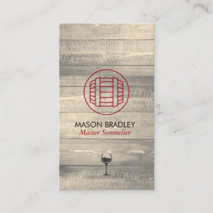 Master Sommelier Wine Barrel Wood Visitekaartje