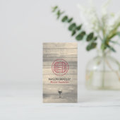 Master Sommelier Wine Barrel Wood Visitekaartje (Staand voorkant)