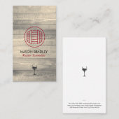 Master Sommelier Wine Barrel Wood Visitekaartje (Voorkant / Achterkant)