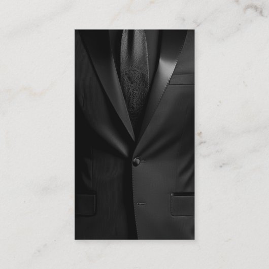 Master Tailor Classic Black Tuxedo Boutique Visitekaartje (Voorkant)