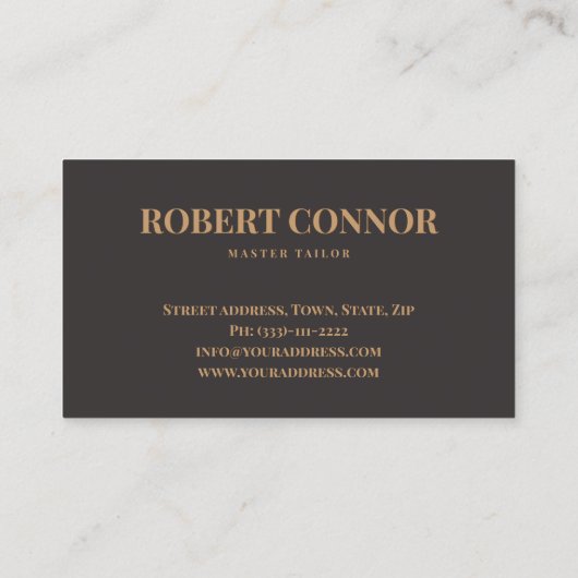 Master Tailor Classic & Retro Suits Boutique Visitekaartje (Achterkant)