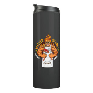 Master van de Grill Vaderdag Cadeau BBQ Chef Papa Thermosbeker