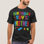 Masterbouwer Birthday Boy's Brother Building Bri T-shirt<br><div class="desc">Masterbouwer Birthday Boy's Brother Building Bricks Blocks</div>