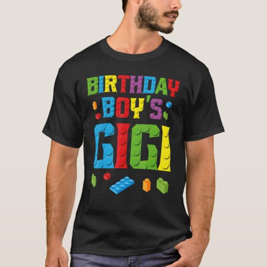 Masterbouwer Birthday Boy's Gigi Building Bricks T-shirt (Voorkant)
