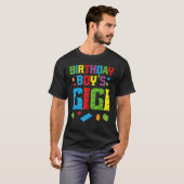Masterbouwer Birthday Boy's Gigi Building Bricks T-shirt (Voorkant volledig)