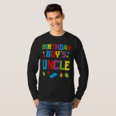 Masterbouwer Birthday Boy's oom Building Brick T-shirt (Voorkant volledig)
