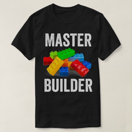 Masterbouwer Funny Building Blocks Gifts Mannen Wo T-shirt (Design voorkant)