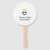 Masterchef voeg naam toe zwarte pan gele rook handwaaier (Achterkant)