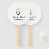 Masterchef voeg naam toe zwarte pan gele rook handwaaier (Voorkant en achterkant)