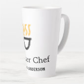 Masterchef voeg naam toe zwarte pan gele rook latte mok (Rechterhoek)